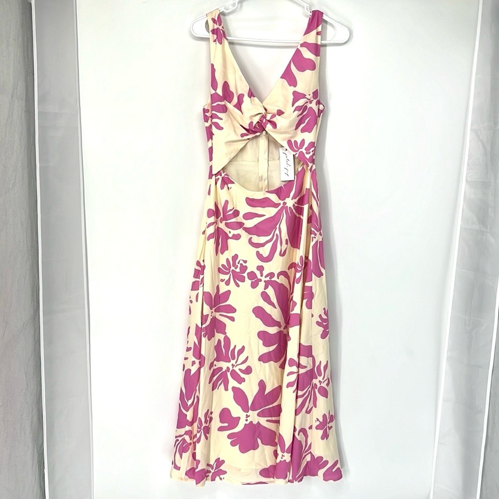 Petal & Pup Pink Floral Midi Dress